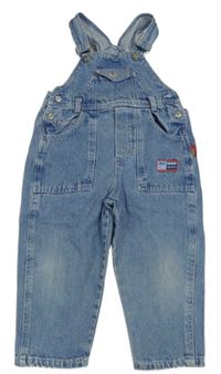 Modré laclové rifle s nášivkou Smily