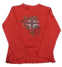 Červené triko s potiskem Nonstop