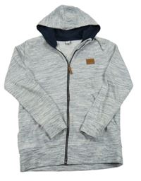 Modro-bílá melírovaná propínací mikina s kapucí Yigga