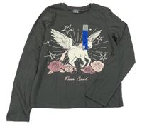 Nové- Šedé triko s pegasem Primark