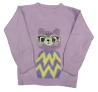 Lila svetr s kočkou Dunnes