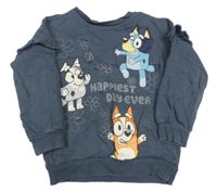 Tmavomodrošedá mikina s Bluey George 