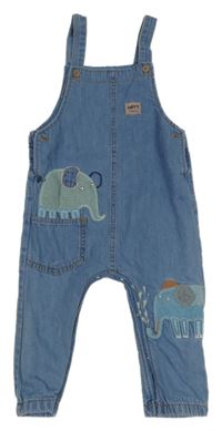 Modré riflové podšité laclové kalhoty se slony Next