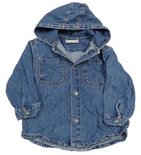 Modrá riflová košilová bunda s kapucí George 