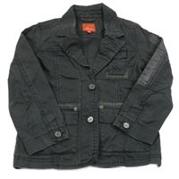 Tmavošedý plátěný blejzr s nápisy S. Oliver 