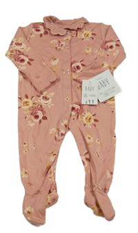 Nové - Starorůžový overal s květy a volánky George 