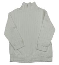 Bílá vzorovaná mikina s rolákem Shein