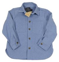 Nové - Modrá flaušová košilová bunda Blue Seven