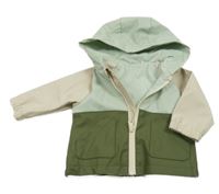 Khaki-zeleno-béžová nepromokavá jarní bunda s kapucí Tu