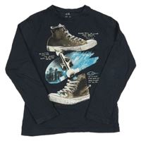 Tmavošedé triko s botami C&A