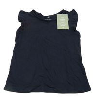 Nové - Tmavomodré tričko s volánky H&M