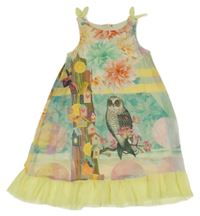 Barevné šifonové šaty se sovou Desigual