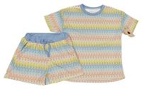 Nové - 2set - Barevné vzorované tričko + kraťasy 
