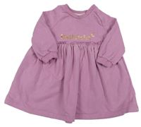 Růžové teplákové šatay s nápisem Bekkin