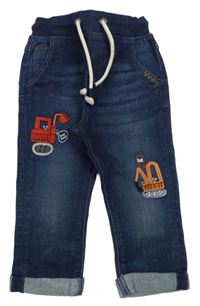 Tmavomodré teplákové rifle s bagry Next