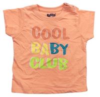 Neonově oranžové melírované tričko s nápisy Bubble Gum