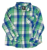 Zeleno-bílo-safírová kostkovaná košile H&M