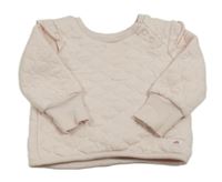 Světlepudrová prošívaná vyteplená mikina s volánky zn. PRIMARK