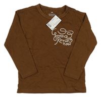 Nové - hnědé triko s nápisy H&M