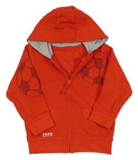 Červená propínací mikina s míči a kapucí Mothercare