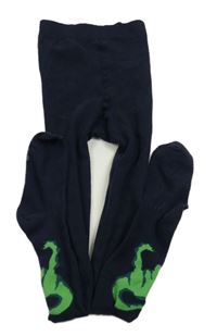 Tmavomodré punčocháče s dinosaury YIGGA