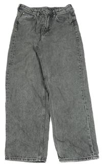 Šedé šisované loose fit waist rifle H&M