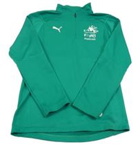 Zelená vzorovaná thermo mikina s ježkem a číslem PUMA