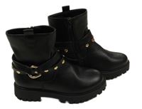 Černé koženkové kozačky se srdíčky George vel. 34