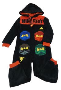 Černo-červená plyšová kombinéza s lego NINJAGO a kapucí LEGO