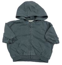 Tmavošedá propínací oversize mikina s palmou a kapucí George