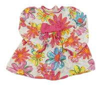 Bílo-malinová melírovaná květovaná tunika s mašlí St. Bernard