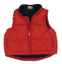 Červená prošívaná šusťáková zateplená vesta Morris Mouse