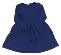 Tmavomodré puntíkaté šaty H&M