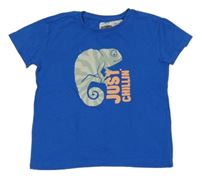 Cobaltově modré tričko s chameleonem Lily & Dan