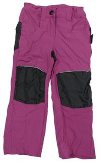 Tmavorůžovo-černé šusťákové outdoorové thermo kalhoty ACTIVE TOUCH