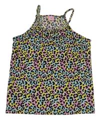 Růžovo-světlemodro-žluto-černý vzorovaný top Kiki&Koko