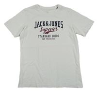 Bílé tričko s logem JACK&JONES