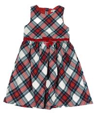 Kostkovano/kárované šaty s mašlí H&M