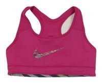 Fuchsiový sportovní crop top s logem Nike 