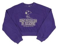Purpurová crop mikina se Snoopym H&M