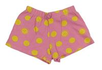 Růžové bavlněné kraťasy se sluníčky a puntíky Mothercare