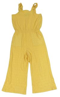 Žlutý pruhovaný culottes overal zn. Primark