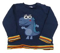 Tmavomodrá mikina s dinosaurem M&Co.