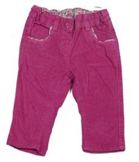 Fuchsiové manšestrové kalhoty C&A