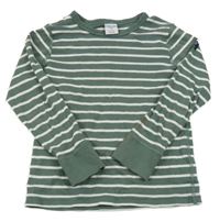 Khaki-bílé pruhované triko Polarn O. Pyret