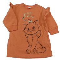 Cihlové teplákové šaty s Marií a volánky