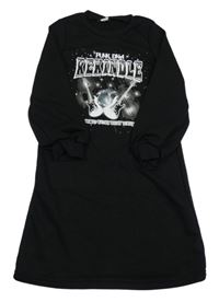 Černé teplákové šaty s kytarami Shein