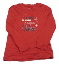 Červené triko s nápisem a hvězdami Kuniboo