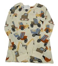 Nové - Krémové triko se stavebními stroji H&M