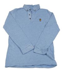 Modré melírované polo triko s nášivkou Next